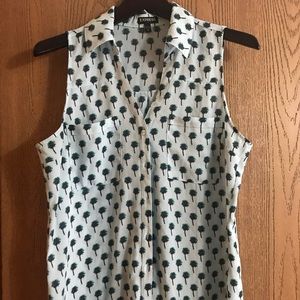 Express sleeveless palm tree shirt